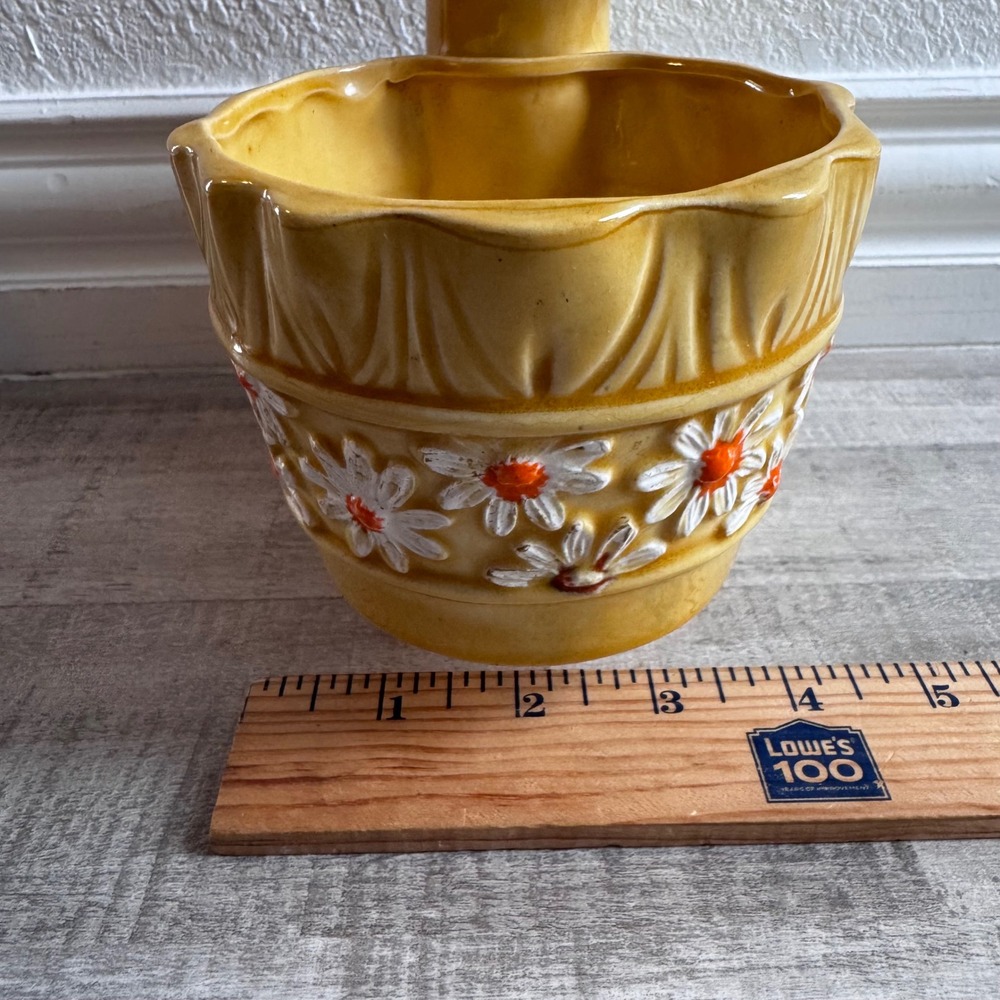 Vintage‎ RELPO Ceramic Telephone Planter Yellow Daisy Floral Japan Retro Decor - Picture 10 of 10